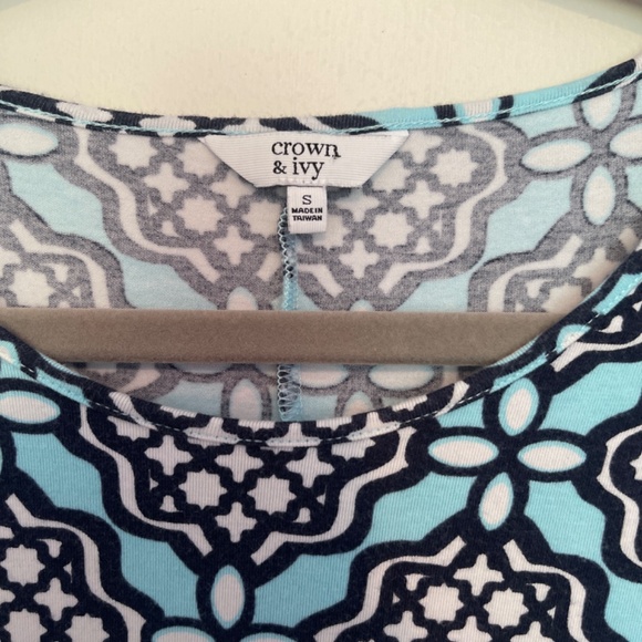 crown & ivy Blue MIDI Long Sleeve T-Shirt Dress / Jersey Dress Size Small - Picture 5 of 8